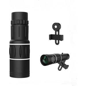 Monoculaire Telescoop - 16×52 - Spotting Scope Telescoop - Camera Lens voor Telefoon - Met mobiele telefoonhouder - zwart - Monoculaire telescoop voor smartphone - Voor Vogel Spotten, Reizen, Jagen