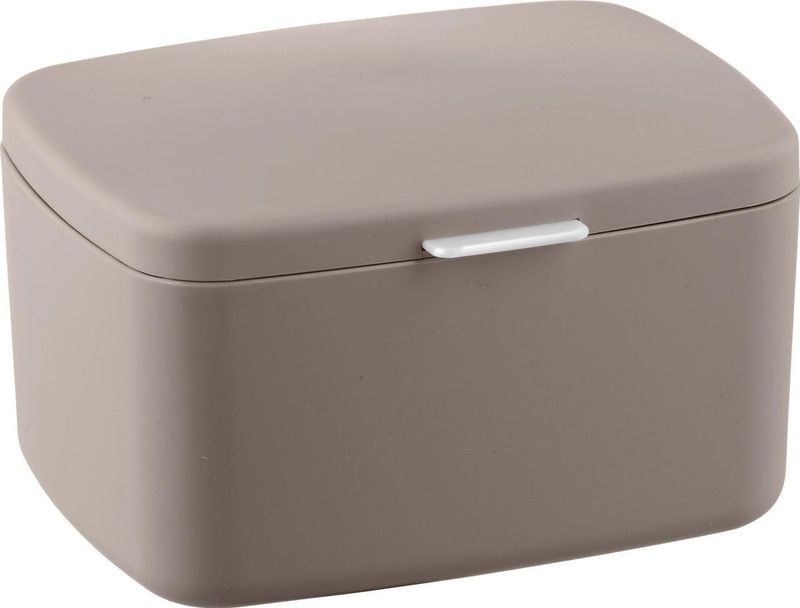 WENKO - Badbox Barcelona - Taupe - Opbergbox - 19,5 x 11 x 16 cm - BPA-vrij