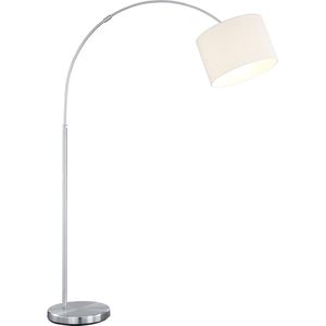 LED Vloerlamp - Torna Hotia - E27 Fitting - Verstelbaar - Rond - Mat Wit - Aluminium