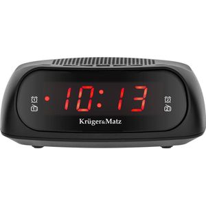 Krüger & Matz - FM/AM Wekkerradio - Zwart - Kunststof