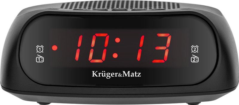 Krüger & Matz - FM/AM Wekkerradio - Zwart - Kunststof
