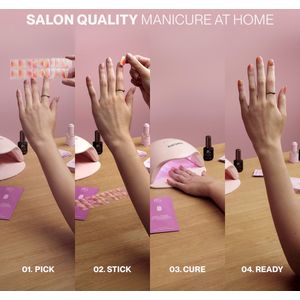 Pink Gellac UV Nagelstickers - Gellak Stickers 0052 Blushed Ribbon - Nail Art Gel Stickers voor Nagels - 20 stuks in 10 maten