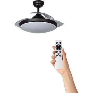 Plafondventilator Leonardo met verlichting - Ø106cm - 6 snelheden - Afstandsbediening - Zwart