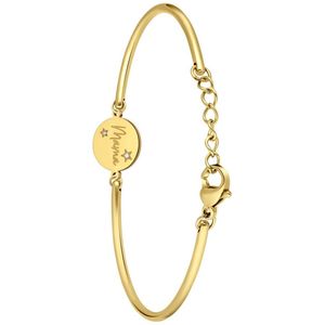 Lucardi Dames Stalen goldplated armband mama - Armband - Staal - Goud - 16 cm