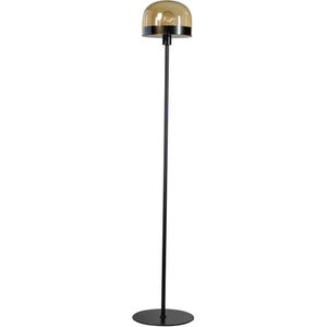 ETH Vloerlamp Dopp 1x E27 licht amber glas/zwart