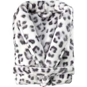 Zohome Badjas Snow-Leopard - Kamerjas voor Dames en Heren - L - Ochtendjas - Geschikt voor de Sauna - Grijs