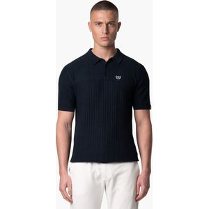 Quotrell Couture - JAY KNITTED POLO - NAVY/OFF WHITE - L