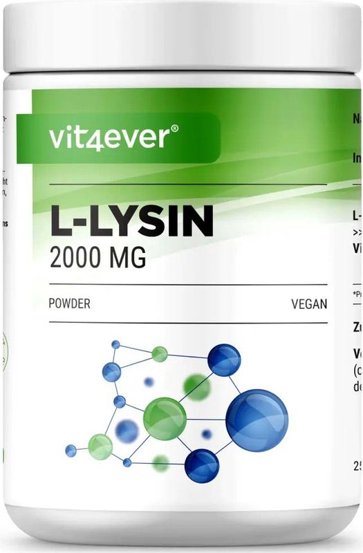 Vit4ever - L-Lysin HCL Poeder - 500 g - Vegan - Met Vitamine B6