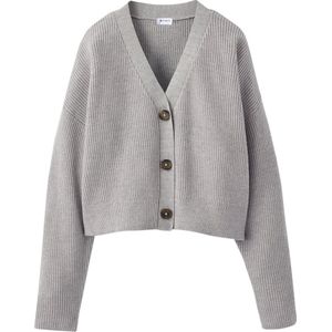 Jonen - Gilet - Kort - Meisjes - V-hals - Knoopsluiting - Ribgebreide Stof