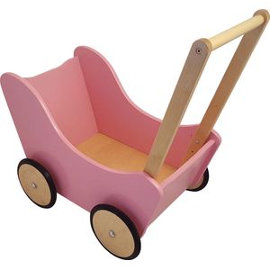Poppenwagen Hout Vintage Wit Van Dijk Toys