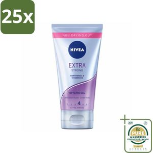 25 x NIVEA - Stylingsgel - Extra Sterk - Betrouwbare Fixatie - 150 ml - Grootverpakking - Styling Gel - Haar Fixatie - Voedend Haar - Haar Bescherming - Extra Sterke Fixatie