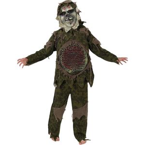 Zombiekostuum voor kinderen, Halloween-kostuum voor kinderen, griezelig Halloween-skelet, zombiekostuum voor jongens en meisjes, realistisch eng zombie-kostuum met zombiemasker voor Halloween L
