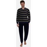 Götzburg pyjama heren velours - blauw/bruin gestreept - 452345/522 - maat 49