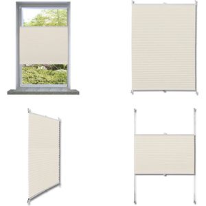 vidaXL Plissé rolgordijn 70x100cm creme - Vitrage - Vitrages - Plissérolgordijn - Plissérolgordijnen