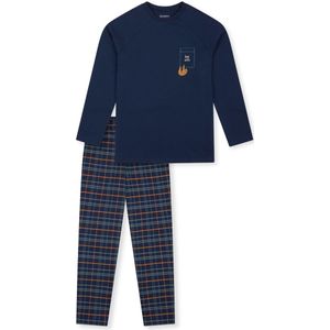 Schiesser - Jongens Pyjama Set - Donkerblauw - Maat 140 tot 176