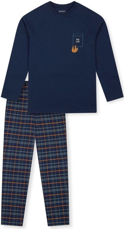 Schiesser - Jongens Pyjama Set - Donkerblauw - Maat 140 tot 176