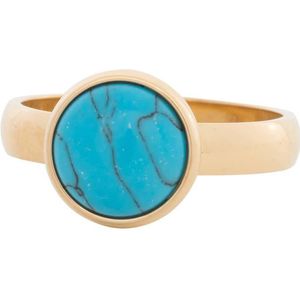 iXXXi JEWELRY - 1 Stone blue turquoise - Goudkleurig - 4mm - Maat 20