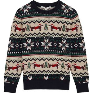 WE Fashion kersttrui donkerblauw