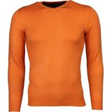 Casual Trui - Exclusive Blanco V-Hals - Oranje