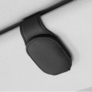 Autozonneklep Zonnebrilhouder voor VW Tiguan 2017-2022, Lederen Magnetische Lenzenvloeistofhangerclip Autodecoratie Accessoires,A/Black