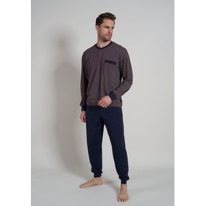 Gotzburg heren pyjama O-hals - donkerrood mini dessin - Maat: 3XL