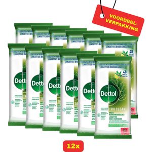 12x Dettol Tru Clean Eucalyptus & Lime Doekjes- Voordeelverpakking!