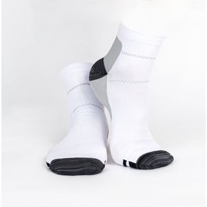 Compressie sokken - Unisex - HEALTHY SOCKS - Ademend - Pijnverlichtend - Bloedcirculatie (2 paar in 1 verpakking wit/zwart)