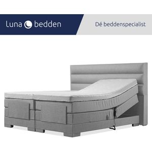 Luna Bedden - Boxspring Nova - 200x210 Elektrisch Grijs 3 Balken