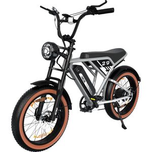 P4B - Fatbike - Elektrische Fatbike - Hitway - Elektrische Fiets - Elektrische Mountainbike - E bike - Grijs - 1 jaar garantie - Legaal openbare weg