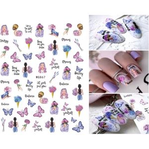 Akyol - Nagel stickers - Meisjes nagelstickers - nagels - nagel sticker - decoratie - stickers voor nagels - stickers – vlinder nagelsticker – fantasie – regenboog – ster – stickervel voor nagels - vlinder