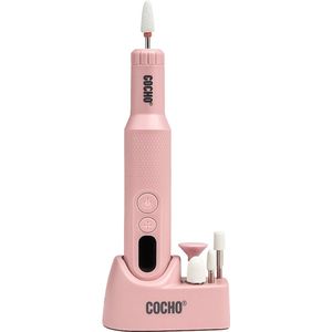 COCHO® Elektrische Nagelfrees – Pedicureset met Nagelvijl Bitjes – Professionele Elektrische Nagelvijl – Voor Manicure & Pedicure – Roze
