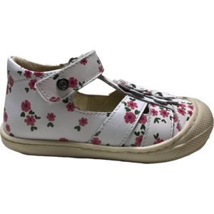 Naturino mt 18 velcro 2 bloemen bumper bloemenprint gesloten lederen sandalen Maggy wit