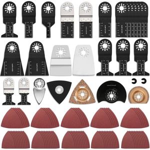 110-delige multitool accessoireset - zaagblad accessoireset - snelwissel multitool zaagbladen voor hout metaal spijker oscillerende zaagbladen