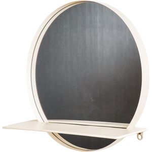 Housevitamin Wandspiegel - Rond Metaal - Met Plank - White Cap Grey - Ø40cm
