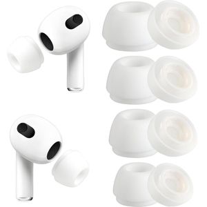 4 Pairs Soft Silicone Replacement Earbuds voor AirPods Pro - AirPods Pro 2 - White Noise Cancellation - Non-Slip - 4 Sizes (XS/S/M/L)