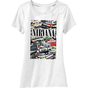 Nirvana - Cassettes Dames T-shirt - L - Wit
