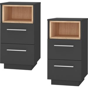 Vicco Beatrice Nachtkastje – Set van 2 Antraciet