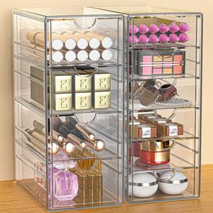 Make-up Organizer met 10 Lades - 2-delige Bureau Organizer - Transparante Opbergdoos - Stofvrije Lade Organizer - Make-up en Sieraden Opbergdoos - Bureau Accessoires en Kantooropslag