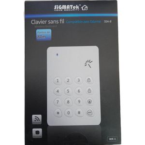 SIGMATEK SSA-8 WK-1 ook geschikt voor Etiger en Marmitek alarm keypad codeslot MET FOB reader! voor 433 Home assistance, Homey ed maar ook alarmen van Etiger, Elro, Sigmatek alarmsystemen extra groot zendbereik van 80m openveld