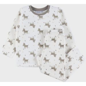 Noukie's - Pyjama - Zebraprint - Fluweel - Beige - Maat 4 jaar - 104 cm