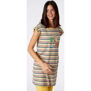 Woody pyjama meisjes - mandril - geel - 221-1-BAB-S/929 - maat 140
