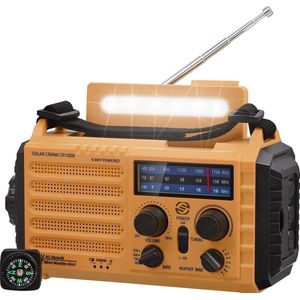 Equivera Noodradio - Noodradio - Emergency Radio - Survival Radio - Oorlog Radio - Opwindbare Radio - Solar Opwindbaar - Radio voor Rampen - SOS Alarm - Noodradio op Batterij - Draagbare Radio - AM/FM-Radio - Oplaadbare Batterij - Noodlader Telefoon