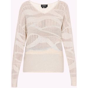 usha BLACK LABEL - Trui - Ecru - V-hals - Lange Mouw
