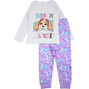 Paw Patrol pyjama Skye dream patrol katoen grijs/paars maat 98