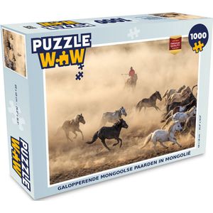 Puzzel Galopperende Mongoolse paarden in Mongolië - Legpuzzel - Puzzel 1000 stukjes volwassenen