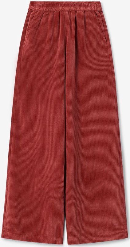 Sissy-Boy - High Waist Corduroy Broek - Donkerrood - Wide Leg Fit