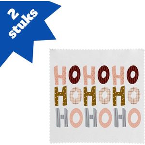 Akyol - kerst ho ho ho brillendoekjes - Kerstmis - kerst beker - winter - kerst - christmas - kerst cadeau - 17,8 bij 17,8 cm - 2 stuks