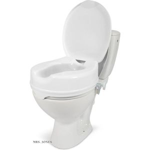 Mrs. Jones Toiletzittingverhoging - 11 cm - Opzetbare toiletverhoging met deksel - Wit - Comfortabel toiletverhogingskussen Toiletverhoger
