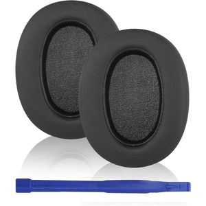 Allecto Plus - Vervangende oorkussens voor draadloze hoofdtelefoon - Zacht proteïneleer - Geluidsisolerend - Zwart