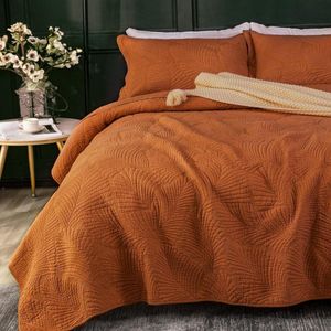 Goodivery - Ultra Zachte 3-Delige Bedsprei Set - Oranje - 240 x 260 cm